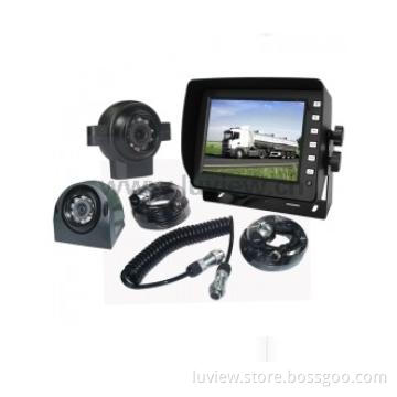 Trailer rear view system with rear view monitor and cameras